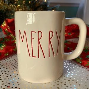 Rae Dunn Red print Merry Mug